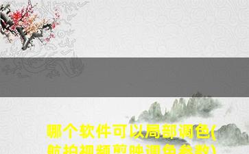 哪个软件可以局部调色(航拍视频剪映调色参数)