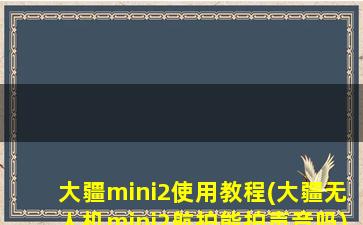 大疆mini2使用教程(大疆无人机mini2航拍能拍声音吗)